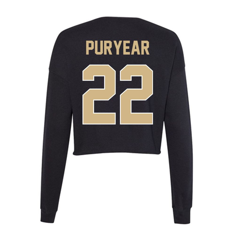 Purdue - NCAA Women's Basketball : Kendall Puryear - Women's Cropped Crew Fleece-1