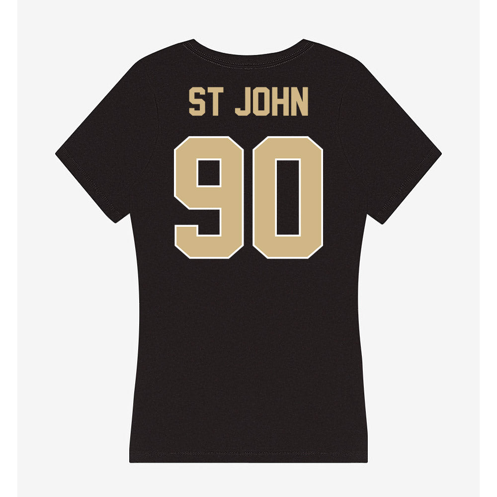 Purdue - NCAA Football : Elijah St John - Women's V-Neck T-Shirt-1