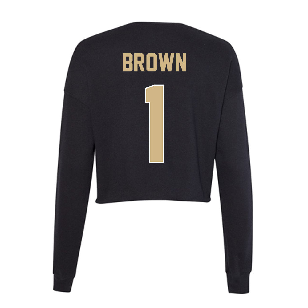 Purdue - NCAA Football : Markevious Brown - Women's Cropped Crew Fleece-1