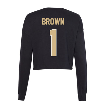 Purdue - NCAA Football : Markevious Brown - Women's Cropped Crew Fleece-1