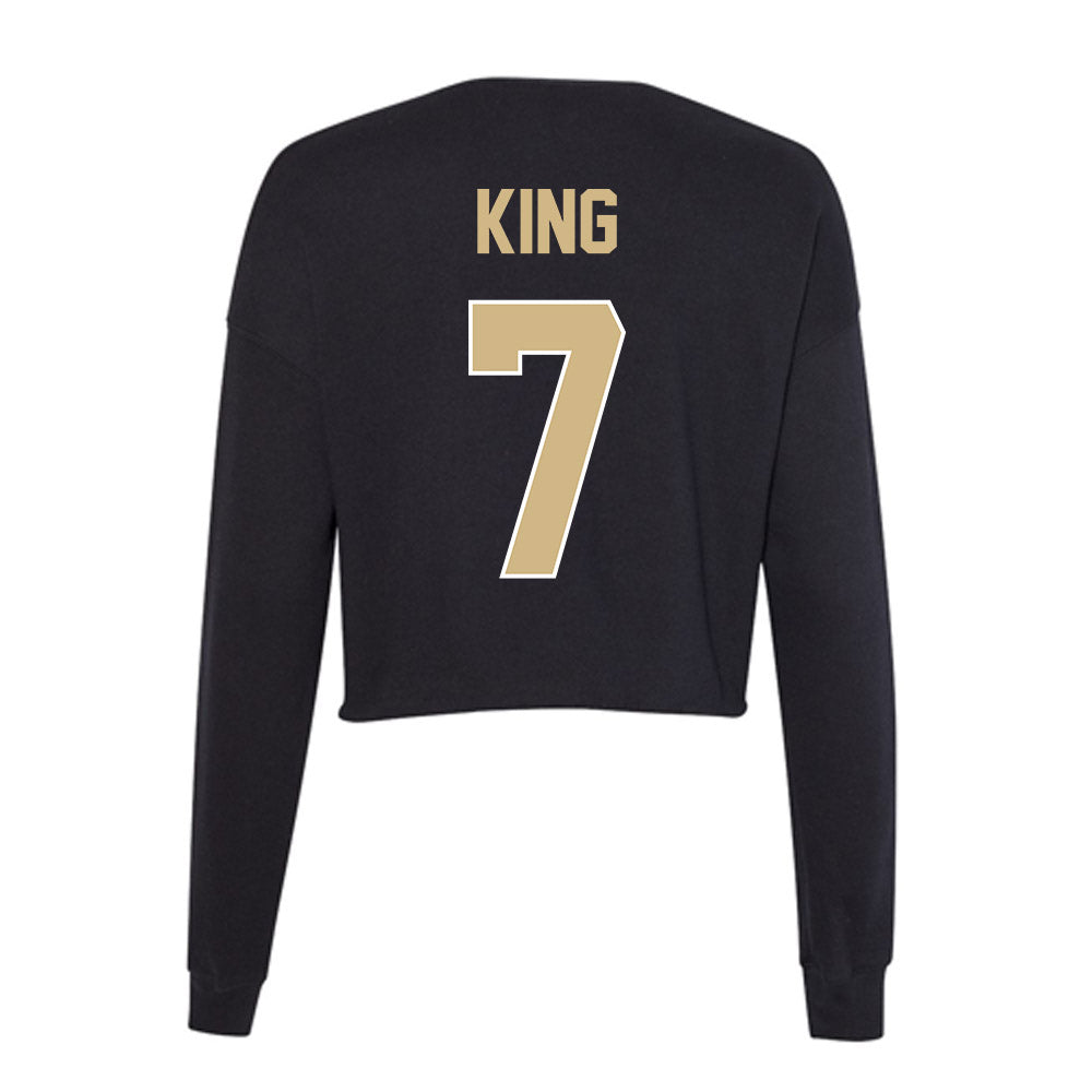 Purdue - NCAA Men's Basketball : Samuel King - Women's Cropped Crew Fleece-1