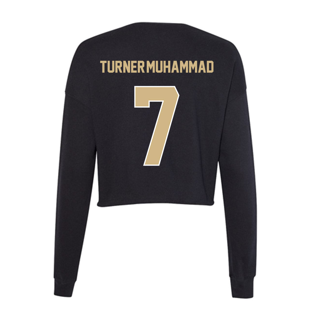 Purdue - NCAA Football : Salim Turner-Muhammad - Women's Cropped Crew Fleece-1