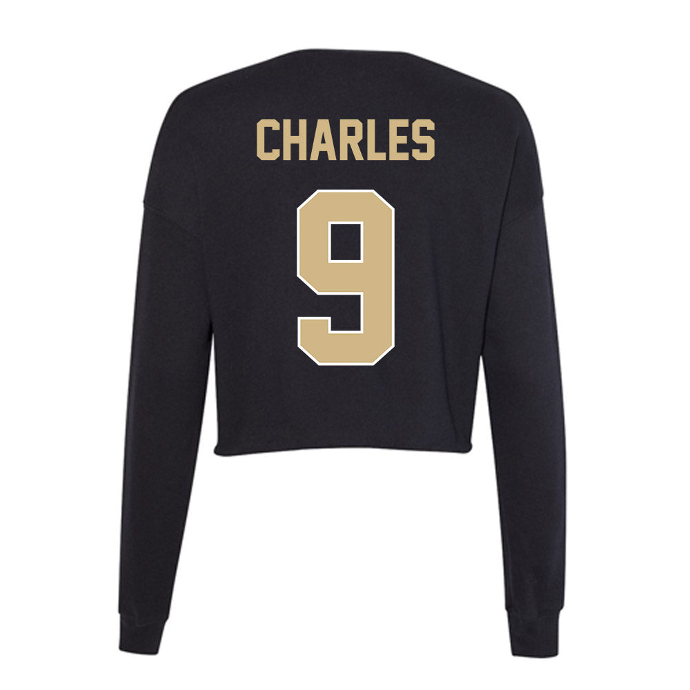 Purdue - NCAA Women's Volleyball : Dior Charles - Women's Cropped Crew Fleece-1