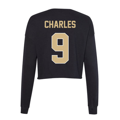 Purdue - NCAA Women's Volleyball : Dior Charles - Women's Cropped Crew Fleece-1
