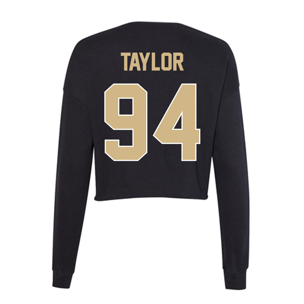 Purdue - NCAA Football : Elijah Taylor - Women's Cropped Crew Fleece-1