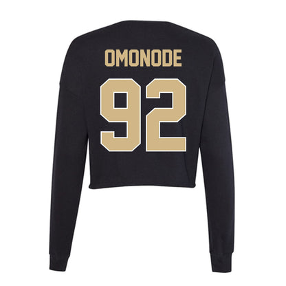 Purdue - NCAA Football : Mo Omonode - Women's Cropped Crew Fleece-1