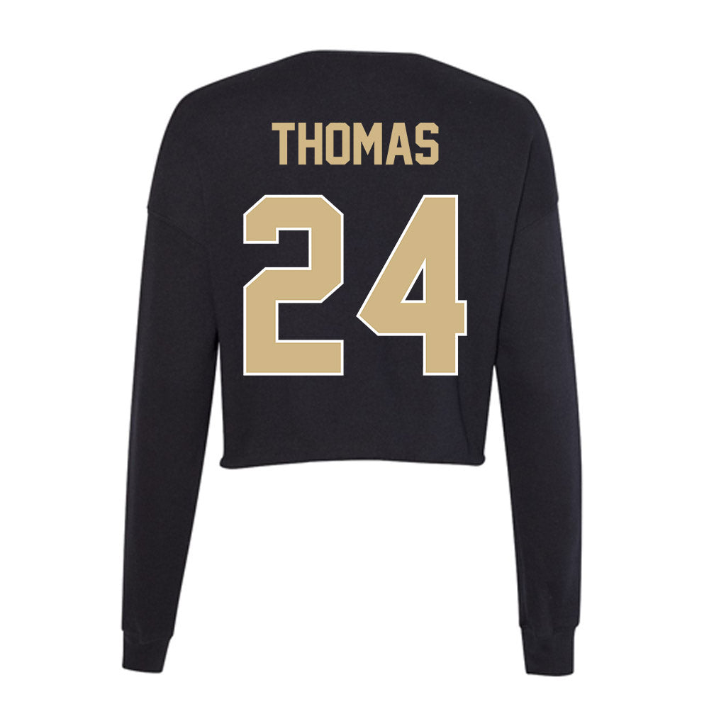 Purdue - NCAA Football : Malachi Thomas - Women's Cropped Crew Fleece-1