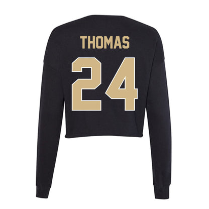 Purdue - NCAA Football : Malachi Thomas - Women's Cropped Crew Fleece-1