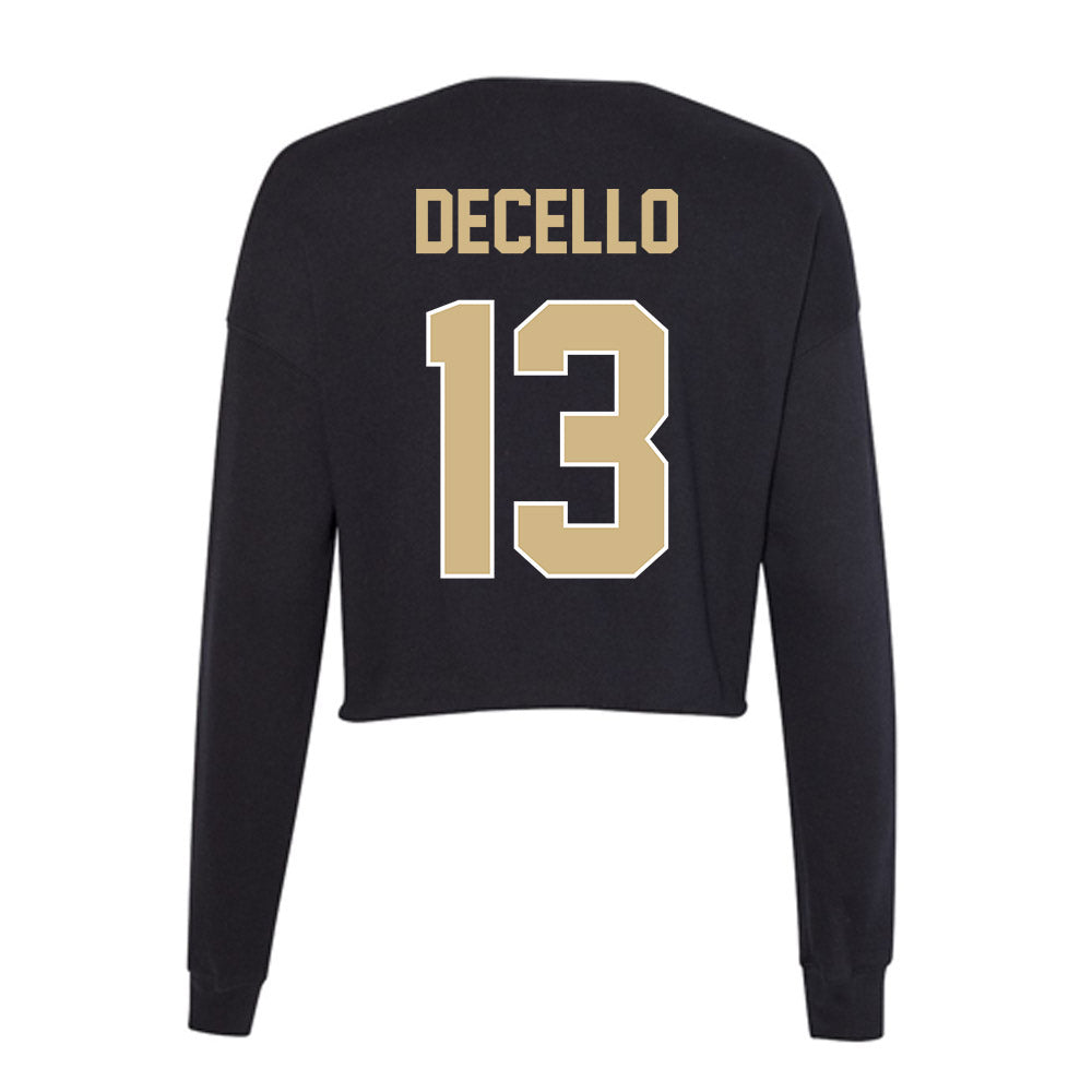 Purdue - NCAA Baseball : Sergio DeCello - Women's Cropped Crew Fleece-1