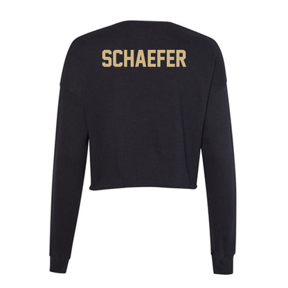 Purdue - NCAA Wrestling : Isaiah Schaefer - Women's Cropped Crew Fleece-1