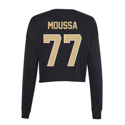 Purdue - NCAA Football : Mahamane Moussa - Women's Cropped Crew Fleece-1