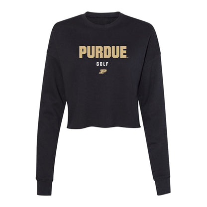 Purdue - NCAA Women's Golf : Michaela Headlee - Women's Cropped Crew Fleece-0
