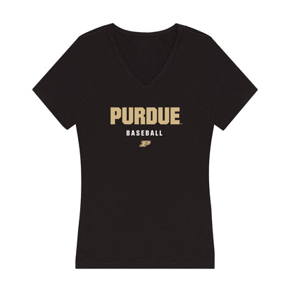 Purdue - NCAA Baseball : Maclane Finley - Women's V-Neck T-Shirt-0