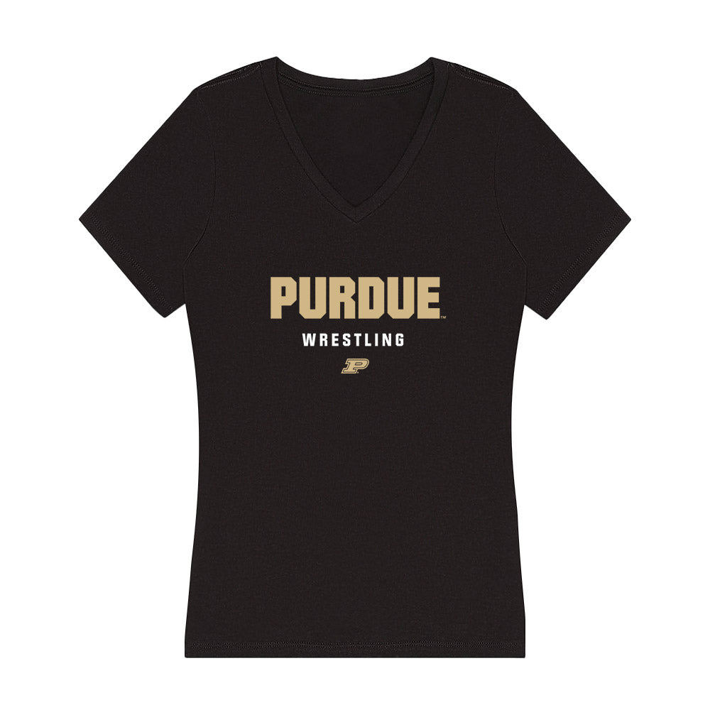 Purdue - NCAA Wrestling : Isaiah Quintero - Women's V-Neck T-Shirt-0