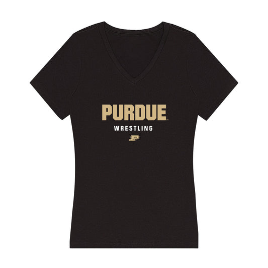 Purdue - NCAA Wrestling : Isaiah Quintero - Women's V-Neck T-Shirt-0