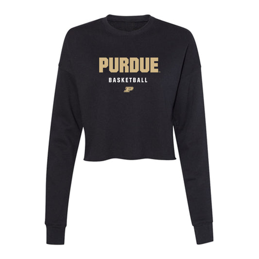 Purdue - NCAA Women's Basketball : Hila Karsh - Women's Cropped Crew Fleece-0