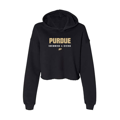 Purdue - NCAA Women's Swimming & Diving : Grace Lux - Women's Crop Fleece Hoodie-0