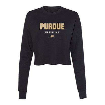 Purdue - NCAA Wrestling : Isaiah Schaefer - Women's Cropped Crew Fleece-0