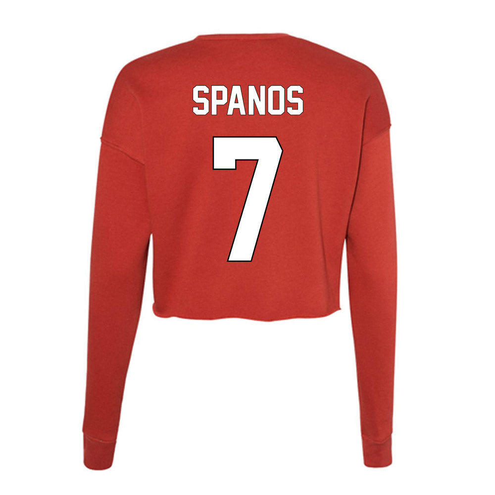 Maryland - NCAA Men's Lacrosse : Eric Spanos - Women's Cropped Crew Fleece-1