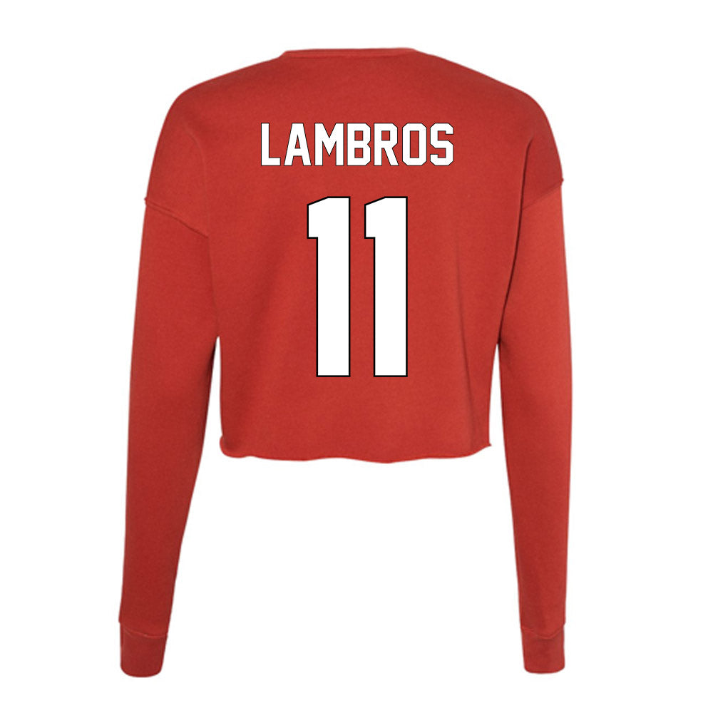 Maryland - NCAA Baseball : Elijah Lambros - Women's Cropped Crew Fleece-1