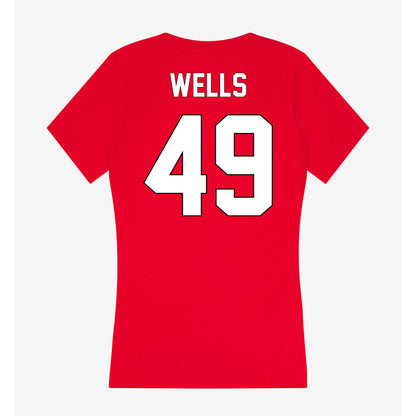 Maryland - NCAA Football : Chris Wells - Women's V-Neck T-Shirt-1
