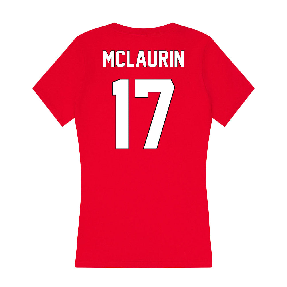 Maryland - NCAA Football : Josiah Mclaurin - Women's V-Neck T-Shirt-1