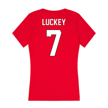 Maryland - NCAA Women's Soccer : Faith Luckey - Women's V-Neck T-Shirt-1