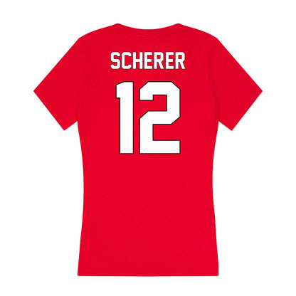 Maryland - NCAA Women's Volleyball : Katherine Scherer - Women's V-Neck T-Shirt-1