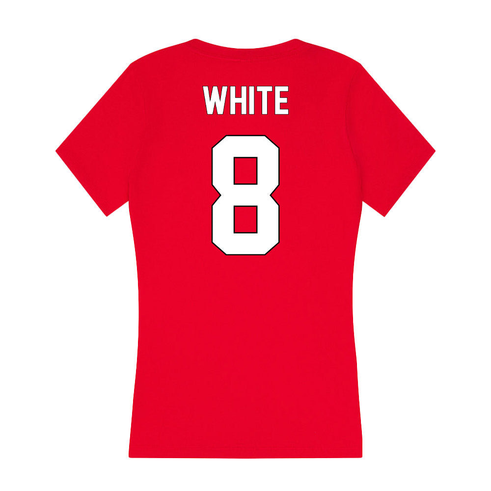 Maryland - NCAA Football : Mekhai White - Women's V-Neck T-Shirt-1