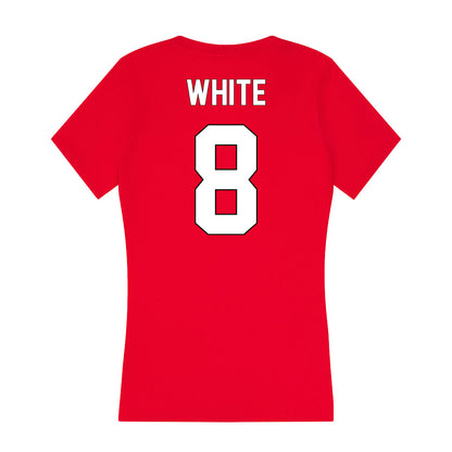 Maryland - NCAA Football : Mekhai White - Women's V-Neck T-Shirt-1