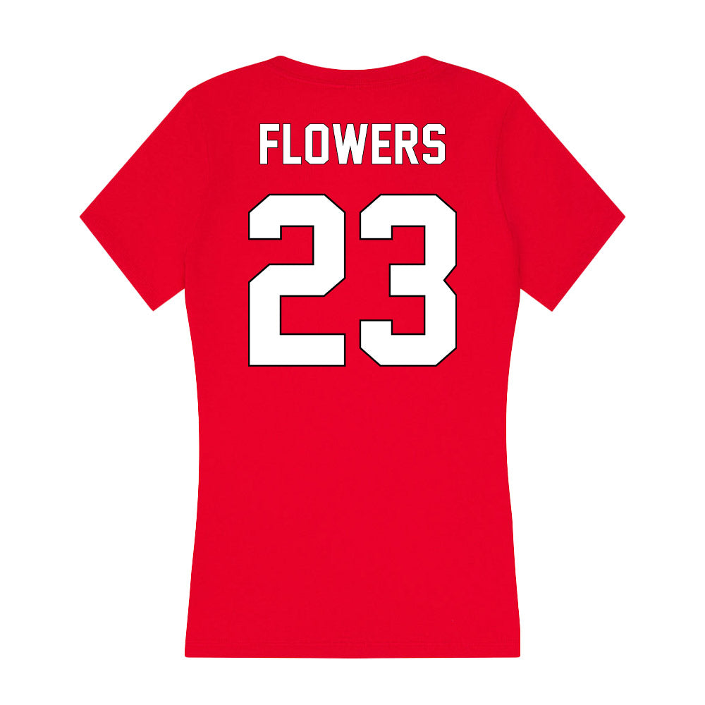 Maryland - NCAA Football : Keyshawn Flowers - Women's V-Neck T-Shirt-1