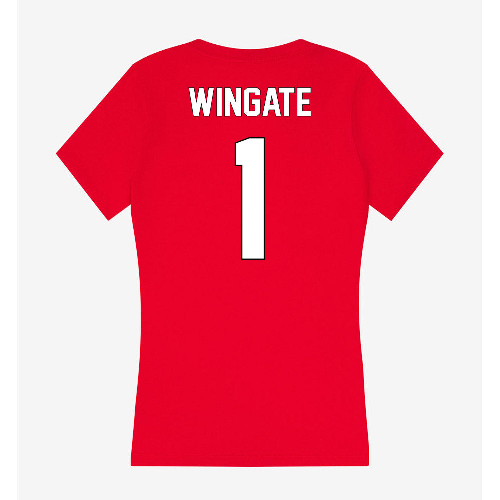 Maryland - NCAA Football : Daniel Wingate - Women's V-Neck T-Shirt-1