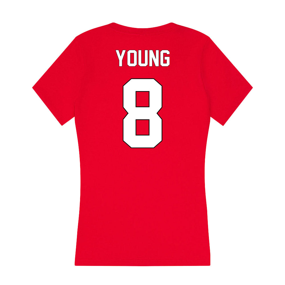 Maryland - NCAA Men's Basketball : Jayhlon Young - Women's V-Neck T-Shirt-1