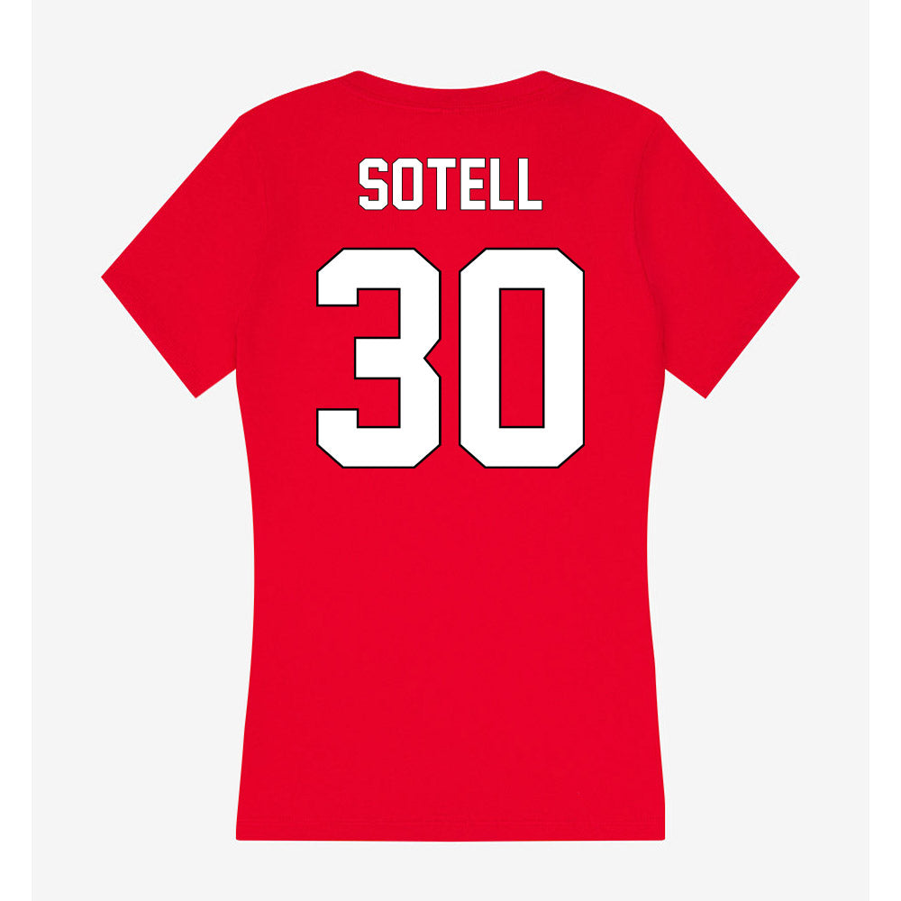 Maryland - NCAA Men's Basketball : Lukas Sotell - Women's V-Neck T-Shirt-1