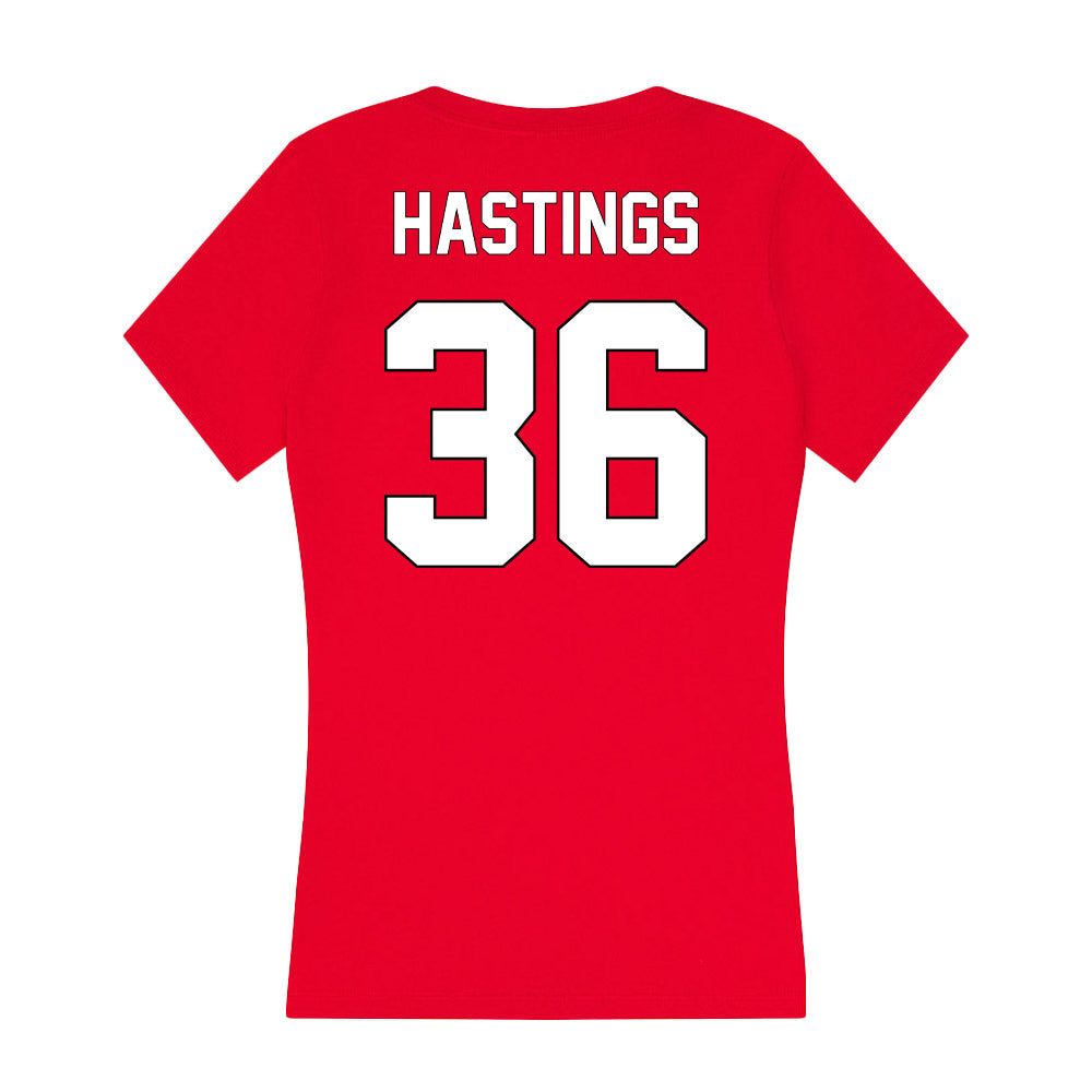 Maryland - NCAA Baseball : Logan Hastings - Women's V-Neck T-Shirt-1