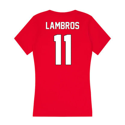 Maryland - NCAA Baseball : Elijah Lambros - Women's V-Neck T-Shirt-1