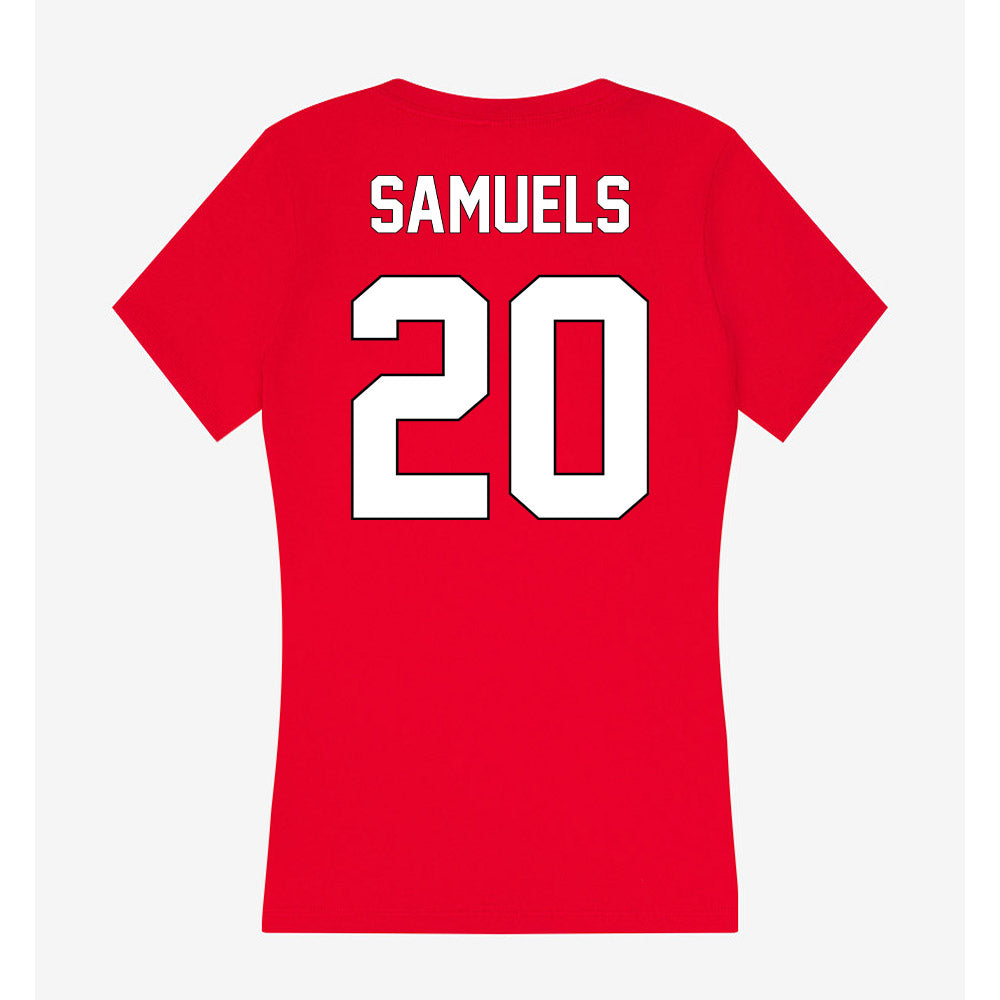 Maryland - NCAA Football : DJ Samuels - Women's V-Neck T-Shirt-1