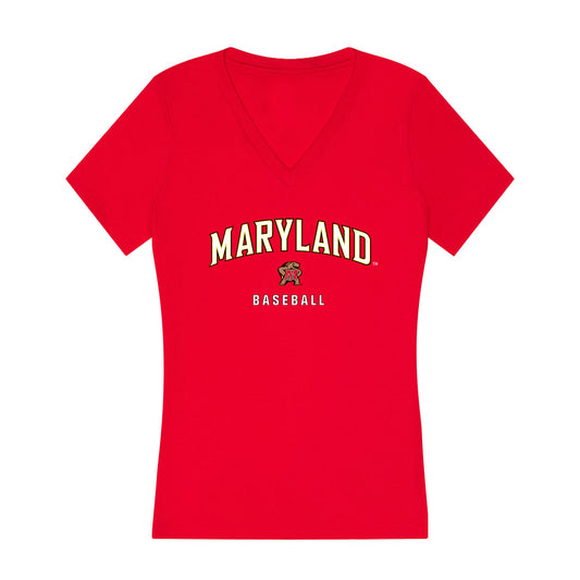 Maryland - NCAA Baseball : Liam Willson - Women's V-Neck T-Shirt-0