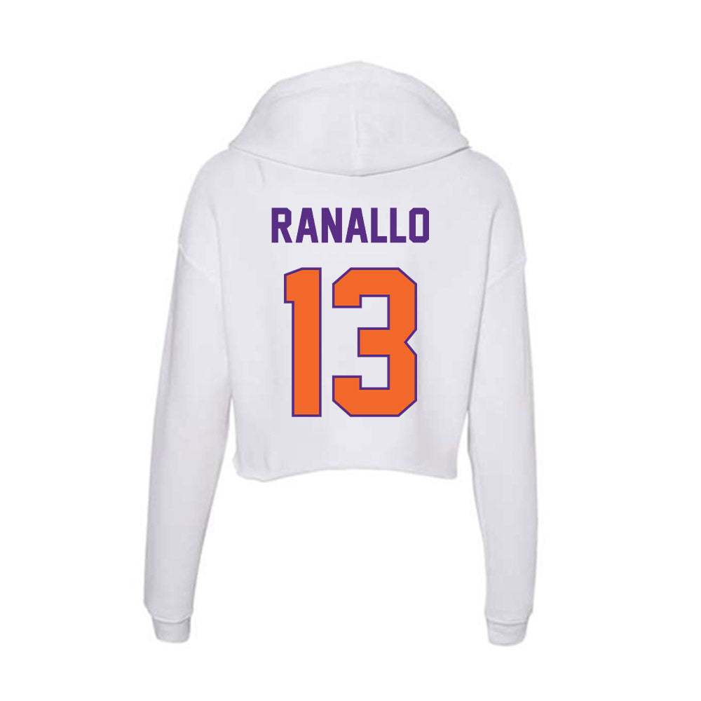 Clemson - NCAA Women's Basketball : Bella Ranallo - Women's Crop Fleece Hoodie-1