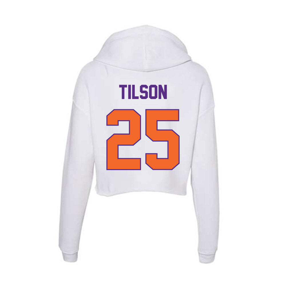 Clemson - NCAA Women's Lacrosse : Emma Tilson - Women's Crop Fleece Hoodie-1