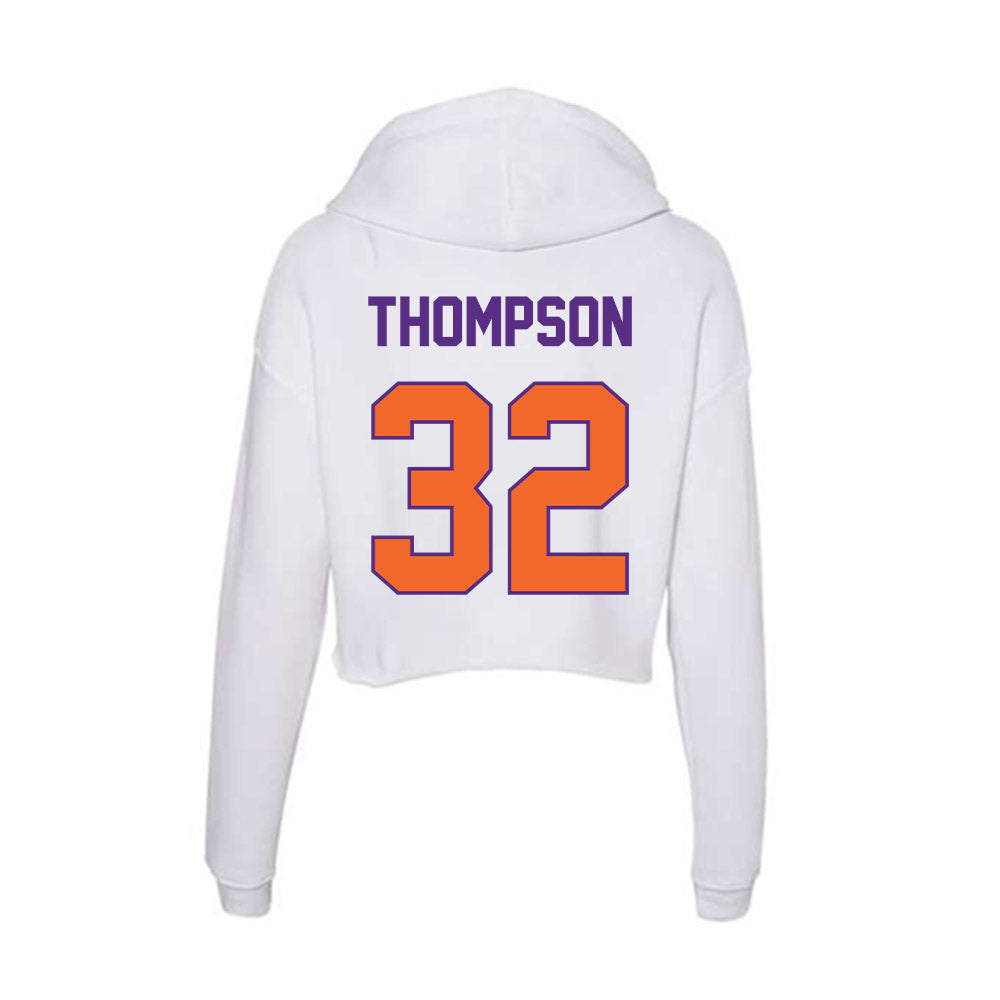 Clemson - NCAA Women's Basketball : Raven Thompson - Women's Crop Fleece Hoodie-1