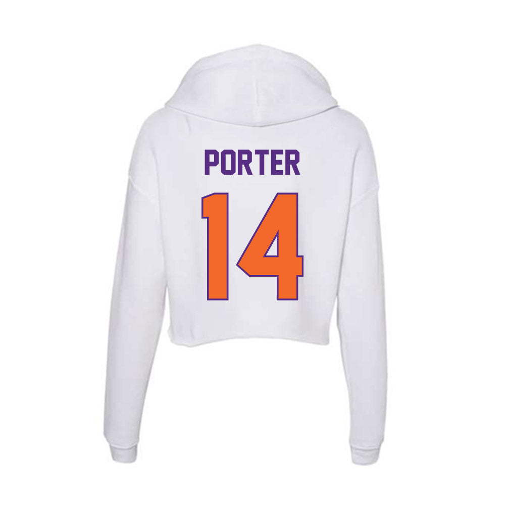 Clemson - NCAA Women's Basketball : Addie Porter - Women's Crop Fleece Hoodie-1