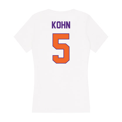 Clemson - NCAA Women's Basketball : Hannah Kohn - Women's V-Neck T-Shirt-1