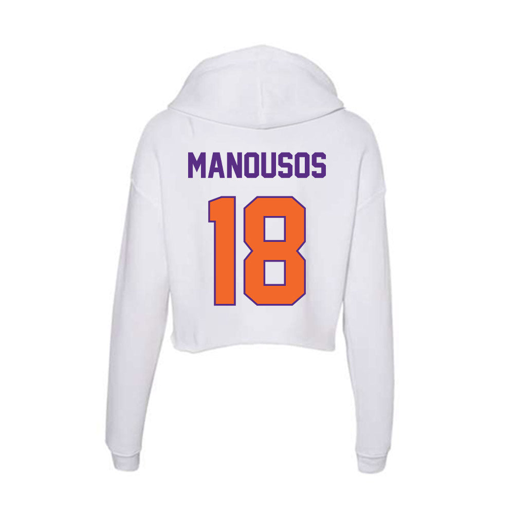 Clemson - NCAA Women's Soccer : Maria Manousos - Women's Crop Fleece Hoodie-1