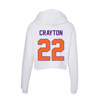 Clemson - NCAA Football : Dee Crayton - Women's Crop Fleece Hoodie-1