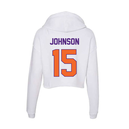 Clemson - NCAA Women's Soccer : Ella Johnson - Women's Crop Fleece Hoodie-1
