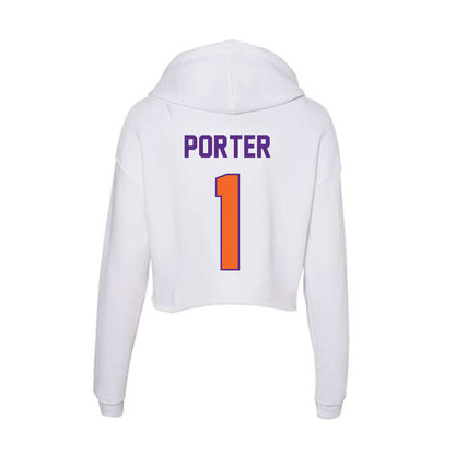 Clemson - NCAA Men's Basketball : Jestin Porter - Women's Crop Fleece Hoodie-1