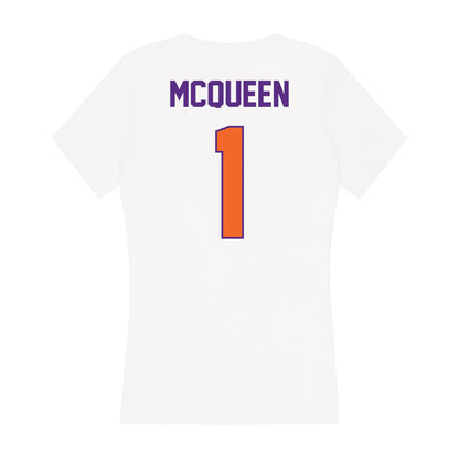 Clemson - NCAA Women's Basketball : Loyal McQueen - Women's V-Neck T-Shirt-1