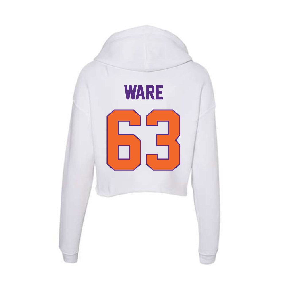 Clemson - NCAA Football : Easton Ware - Women's Crop Fleece Hoodie-1