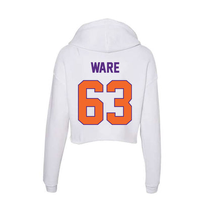 Clemson - NCAA Football : Easton Ware - Women's Crop Fleece Hoodie-1